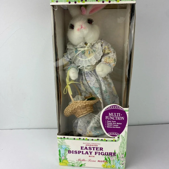 Vintage Telco Motion-Ettes Animated Easter Bunny Rabbit NO MOTION. MUSIC ONLY - Picture 1 of 6